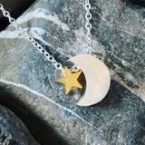 Moon and Star Necklace