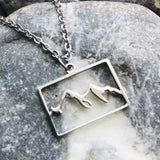 Stainless steel mountain necklace