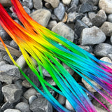 Rainbow ombré pride festival long feather earrings