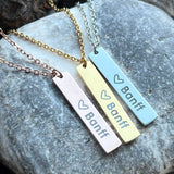 Stainless steel Banff bar necklace