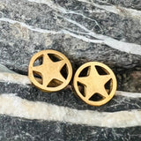 Round Star Stud Earrings