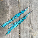 "HoopWest" Blue, White & Black Earrings