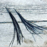 "HoopWest" Black & White Stripe Earrings