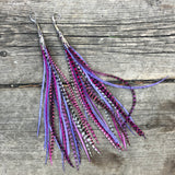 "HoopWest" Pink, Purple & White Earrings