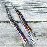 "HoopWest" Natural Grizzly & Purple Earrings