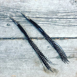 "HoopWest" Black & White Stripe Earrings