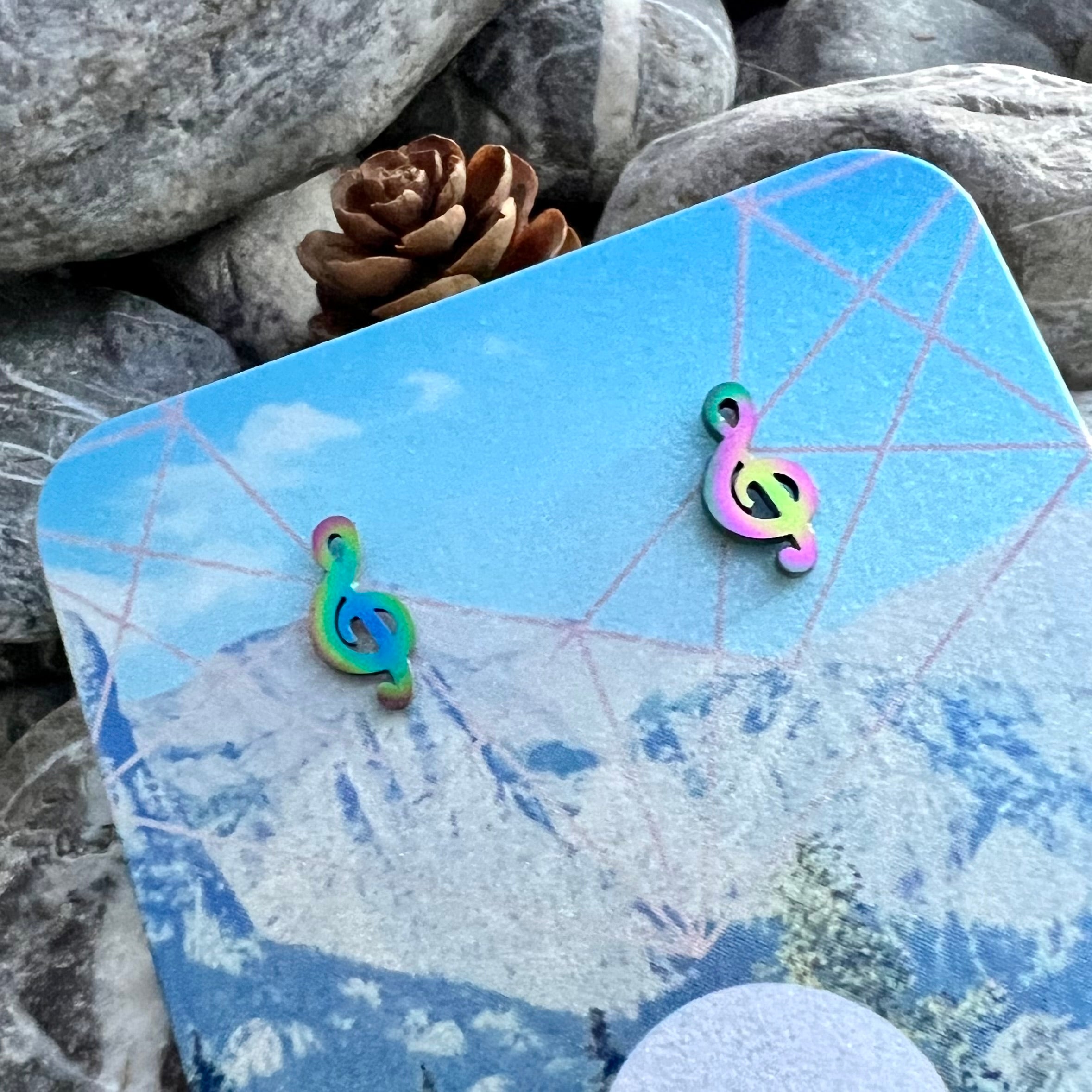 Treble Clef Stud Earrings