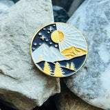 Night and Day Enamel Pin