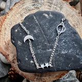 Saturn, Stars, Moon Anklet