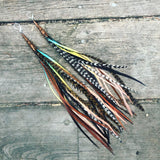 "HoopWest" Neutral with Rainbow & Black Earrings