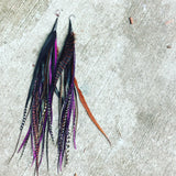 "HoopWest" Extra Long & Full - Black, Iridescent Deep Green, Brown, Purple & Grizzly