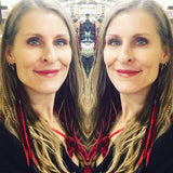 "HoopWest" Black & Red Earrings