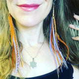 "HoopWest" Natural & Lavender Earrings