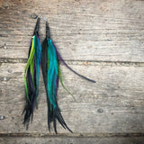 Peacock Palette Emu Feather Earrings