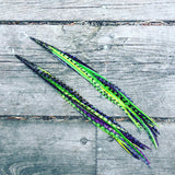 "HoopWest" Green, Yellow & Purple Earrings