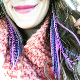 "HoopWest" Pink & Purple Earrings