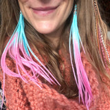 "HoopWest" Pink & Blue Earrings