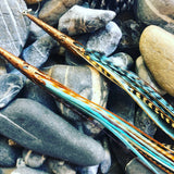 "HoopWest" Neutrals & Turquoise Earrings
