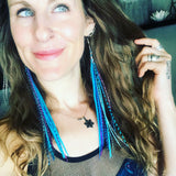 "HoopWest" Blue & Purple Earrings