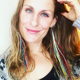 "HoopWest" Red, Blue, Yellow & White Earrings