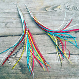 "HoopWest" Red, Blue, Yellow & White Earrings