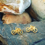 Stainless steel bike pair stud earrings