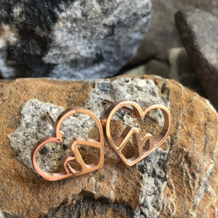 Heart Mountains Stud Earrings