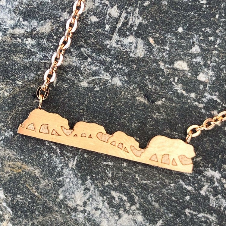 Stainless steel bear family necklace