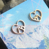 Heart Mountains Stud Earrings