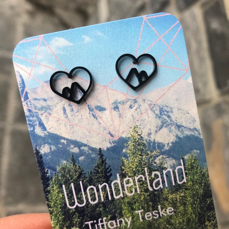 Heart Mountains Stud Earrings