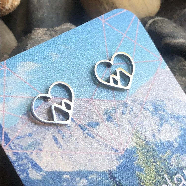 Heart Mountains Stud Earrings