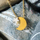 Moon and Star Necklace