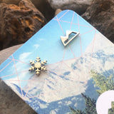Snowflake and Mountain Stud Earrings