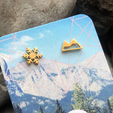 Snowflake and Mountain Stud Earrings
