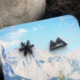 Snowflake and Mountain Stud Earrings