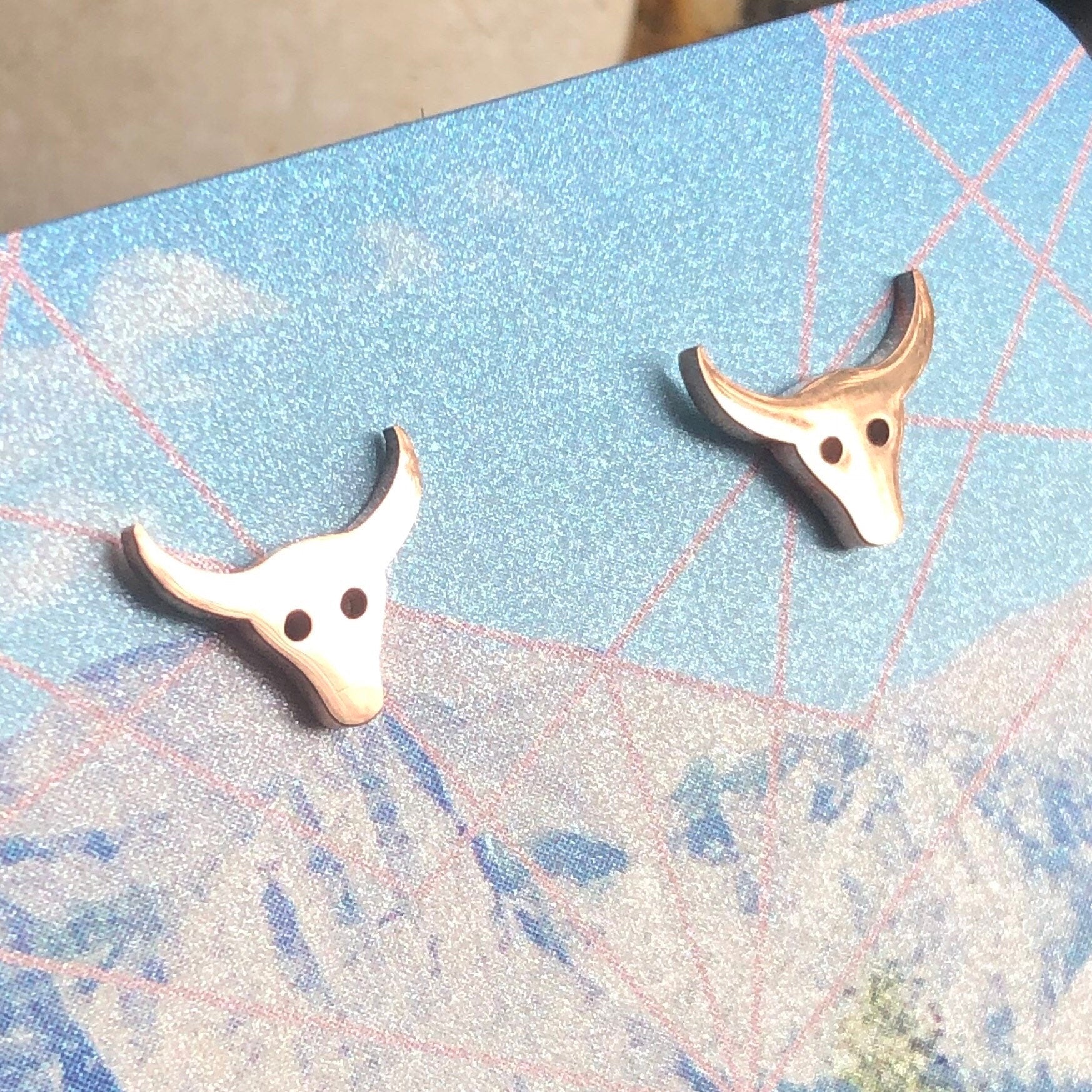 Steer Heads Stud Earrings