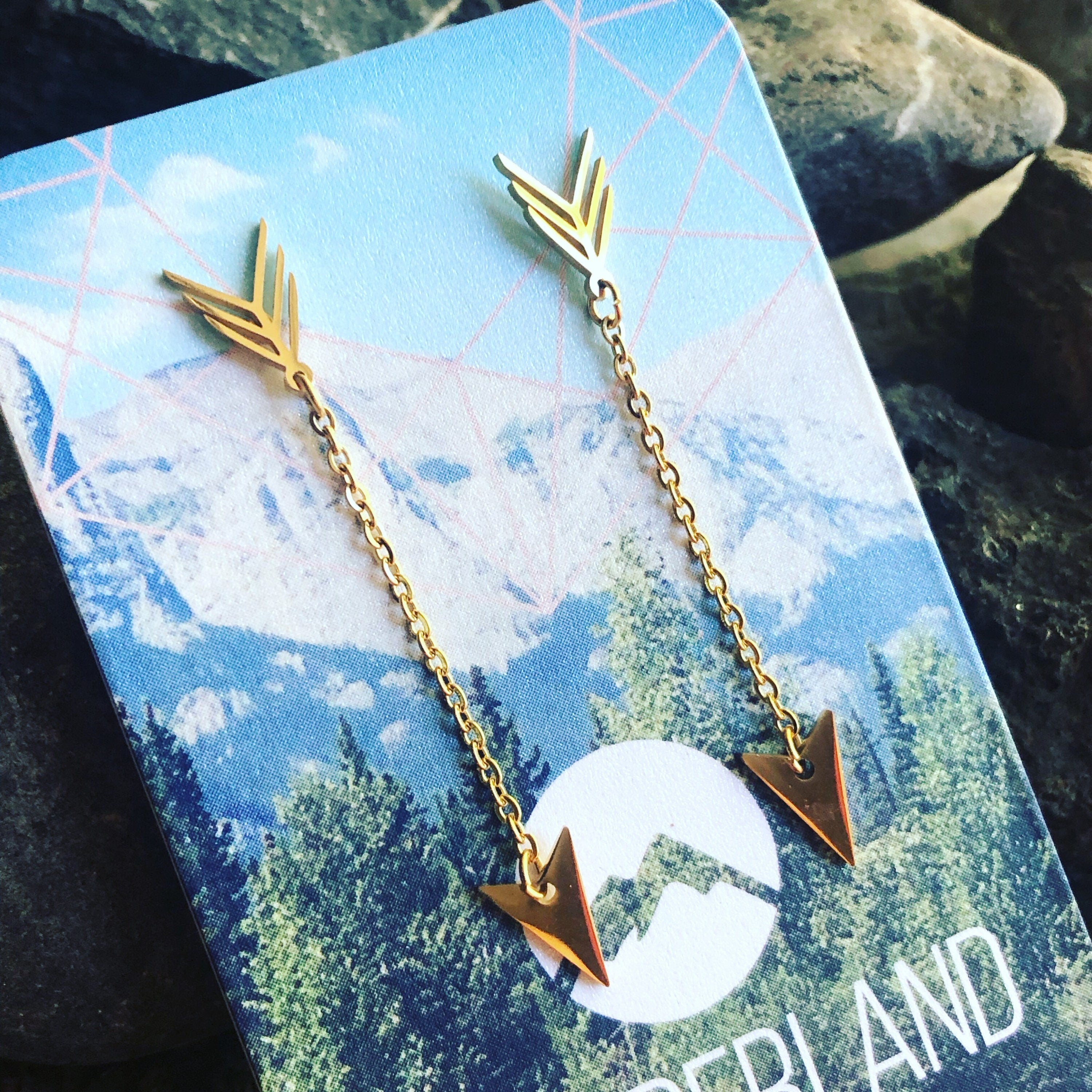 Arrow Chains Stud Earrings