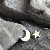 Moon and Star Stud Earrings