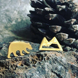 Bear and Mountain Stud Earrings