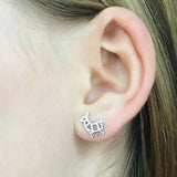 Stainless steel llama stud earrings