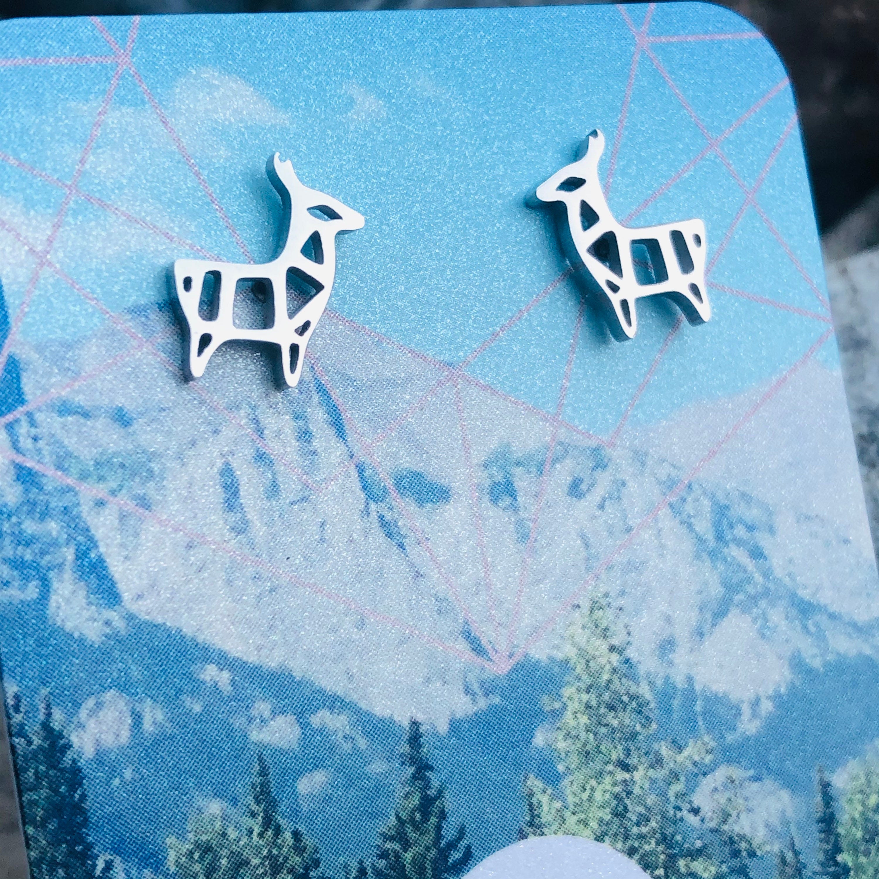 Stainless steel llama stud earrings