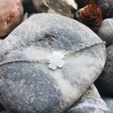 Stainless steel four leaf clover bracelet