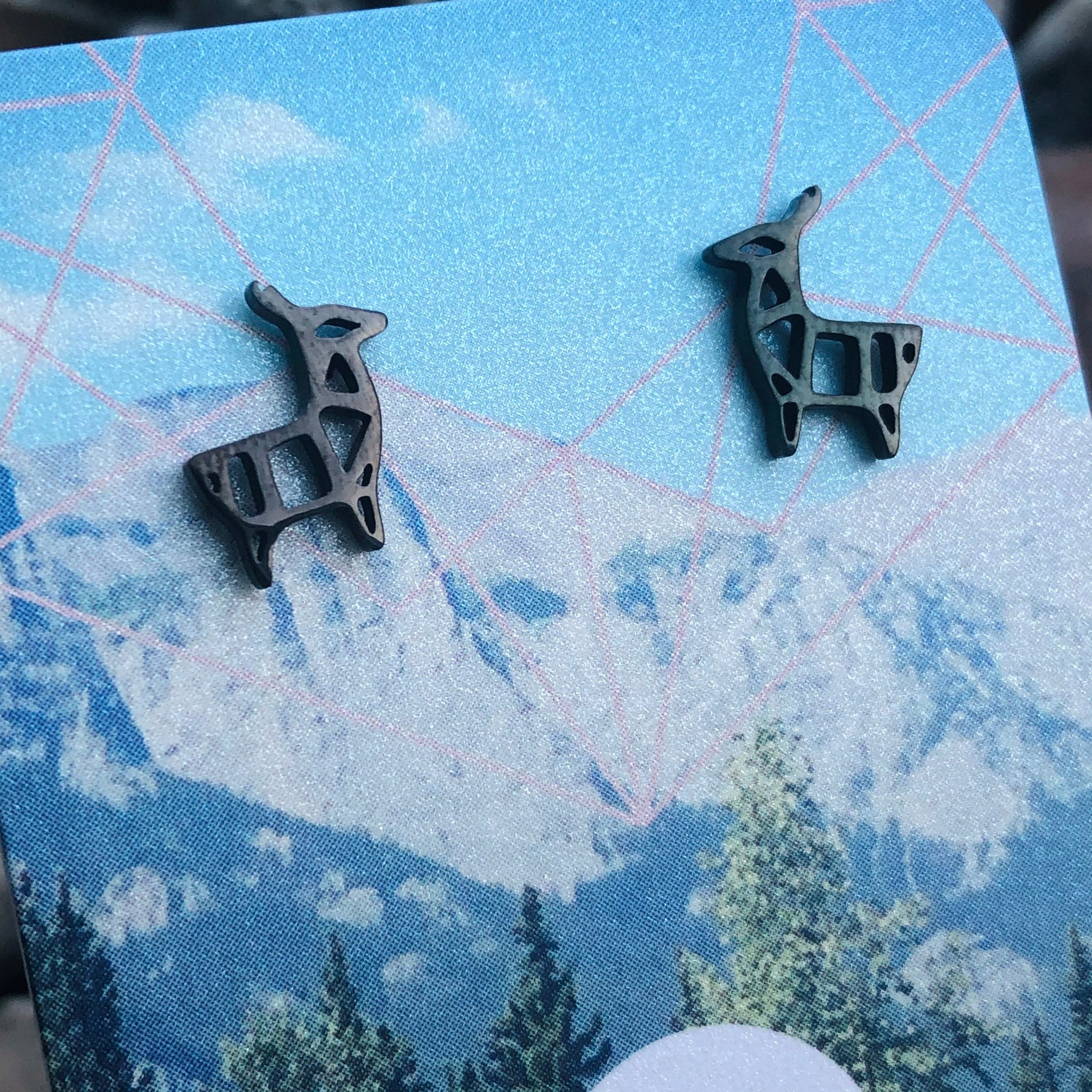 Stainless steel llama stud earrings