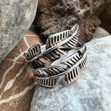 Sterling silver adjustable feather ring