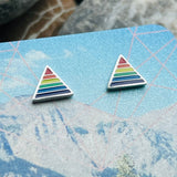 Rainbow Triangles Stud Earrings