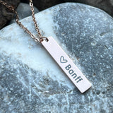 Stainless steel Banff bar necklace