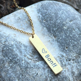 Stainless steel Banff bar necklace