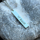 Stainless steel Banff bar necklace