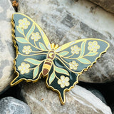 Moth enamelled pin