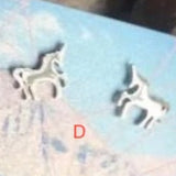 Stainless steel unicorn stud earrings